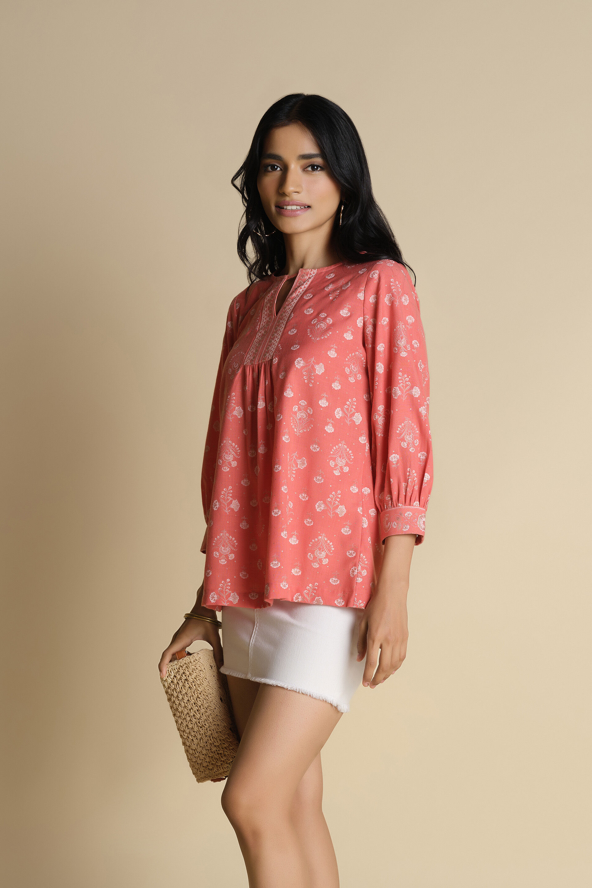 Hoor Top, Coral, image 5